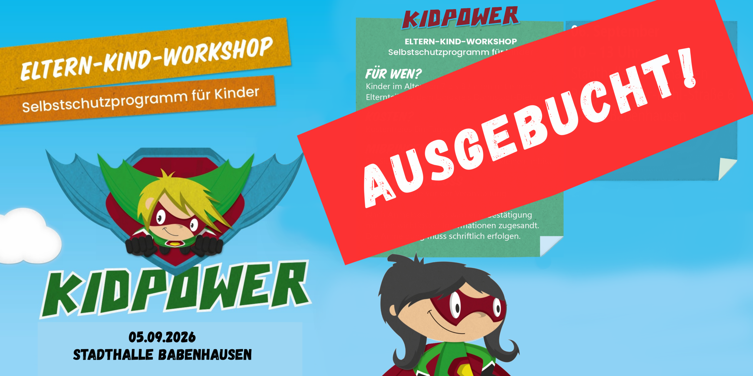 Kostenfreier Eltern-Kind-Workshop am 05.09.2026 in Kooperation mit dem Landkreis DA-DI „Wie können wir unsere Kinder vor Gewalt schützen, ohne sie zu verängstigen?“ Diese Frage beschäftigt viele Eltern, Lehrkräfte und Erziehende. [&hellip;]